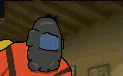 A Pixel Art Drawing Of A Monster With Red Eyes And A Long Tongue GIF