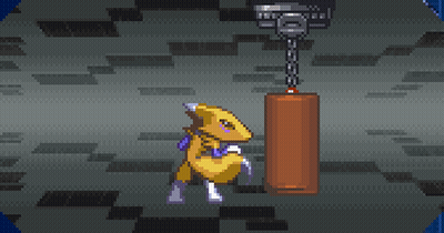 A Pixel Art Drawing Of A Person Being Hit By A Barrel GIF