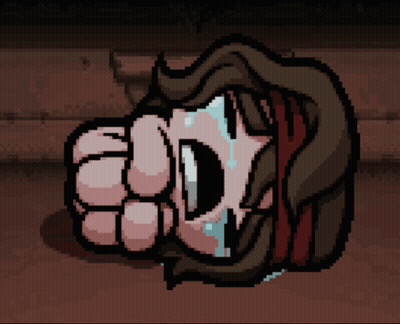 A Pixel Art Drawing Of A Person Crying With A Fist GIF