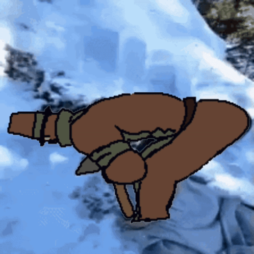 A Pixel Art Drawing Of A Person Laying In The Snow GIF