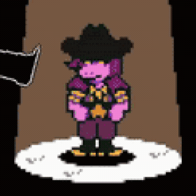 A Pixel Art Drawing Of A Person Wearing A Cowboy Hat And Boots . GIF
