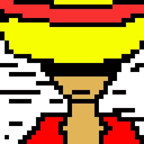 A Pixel Art Drawing Of A Person Wearing A Yellow Hat And Red Gloves . Sticker
