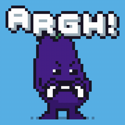 A Pixel Art Drawing Of A Person With The Word Argh Written Above It GIF