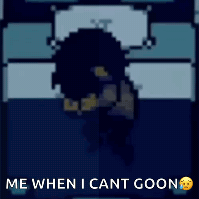 A Pixel Art Drawing Of A Person With The Words Me When I Cant Goon Below It GIF