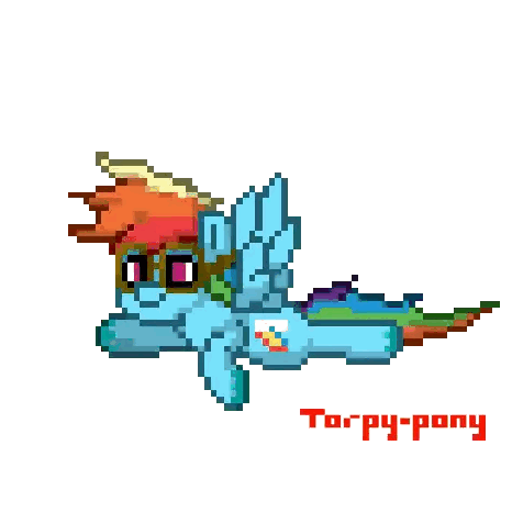 A Pixel Art Drawing Of A Pony With The Name Torpy-Pony On The Bottom Sticker