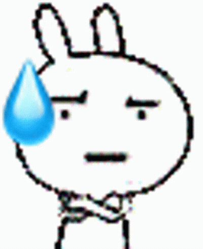 A Pixel Art Drawing Of A Rabbit With A Sweat Drop On His Forehead . GIF