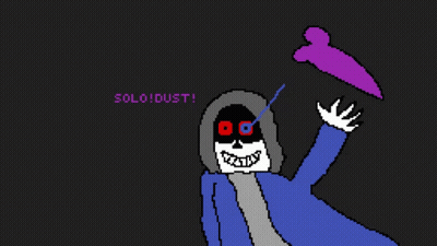 A Pixel Art Drawing Of A Skeleton With The Words Solo Dust Written On The Bottom GIF