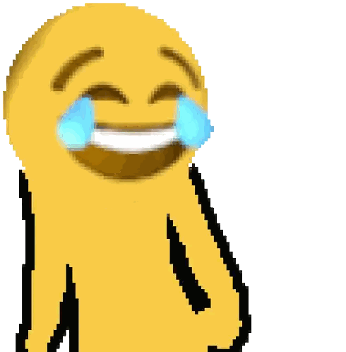 A Pixel Art Drawing Of A Smiley Face With Tears Coming Out Of Its Eyes Sticker
