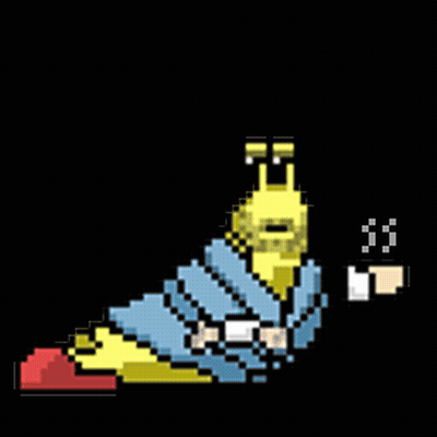 A Pixel Art Drawing Of A Snail With The Words Good Morning GIF