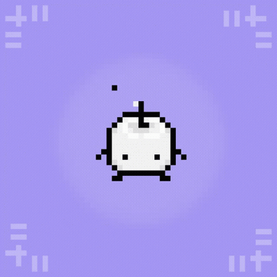 A Pixel Art Drawing Of A White Object On A Purple Background With The Number 11 On It GIF