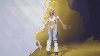 A Pixel Art Drawing Of A Woman In A White Outfit GIF