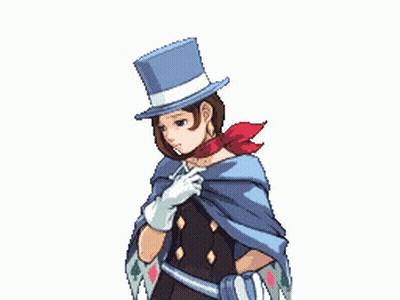 A Pixel Art Drawing Of A Woman Wearing A Top Hat GIF