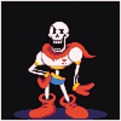 A Pixel Art Drawing Of Papyrus From Undertale . GIF