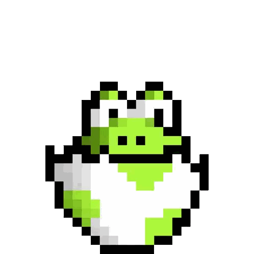 A Pixel Art Frog Is Holding A Pink Heart Above Its Head Sticker