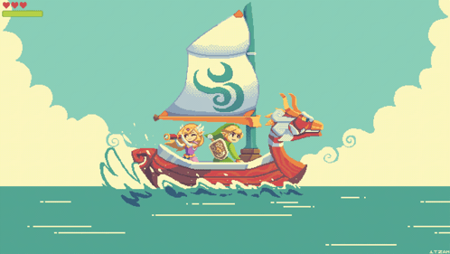 A Pixel Art Illustration Of A Boat With The Letter S On It GIF