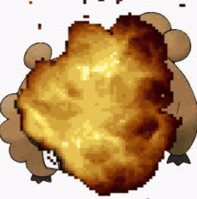 A Pixel Art Illustration Of A Fried Chicken Being Eaten . GIF