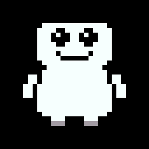 A Pixel Art Illustration Of A Ghost With A Sad Face And Arms . GIF