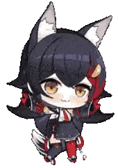 A Pixel Art Illustration Of A Girl With Fox Ears And A Tail . Sticker