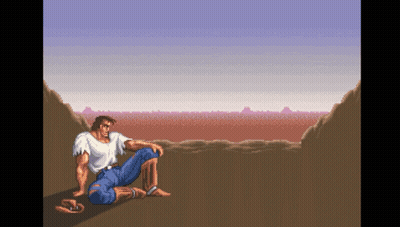 A Pixel Art Illustration Of A Man Sitting On The Ground GIF