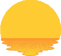 A Pixel Art Illustration Of A Sunset With A Yellow Circle In The Center Sticker