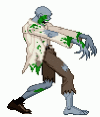 A Pixel Art Illustration Of A Zombie Walking GIF