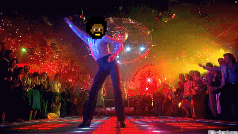 A Pixel Art Image Of A Man Dancing In A Disco GIF