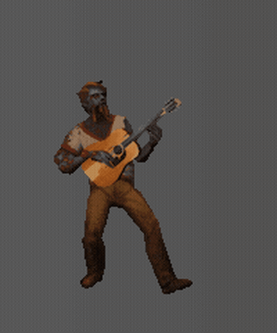 A Pixel Art Image Of A Man Playing A Guitar GIF
