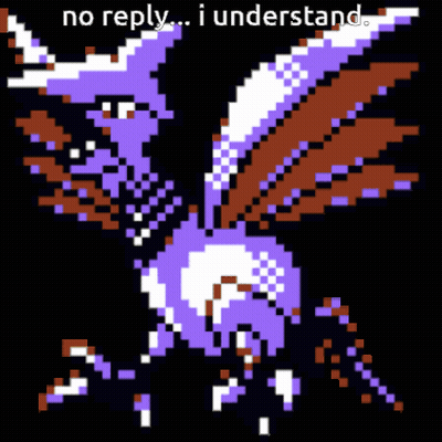 A Pixel Art Of A Bird With The Words " No Reply ... I Understand " Below It GIF