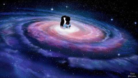 A Pixel Art Of A Black Hole In The Middle Of The Galaxy GIF