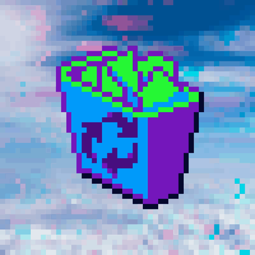 A Pixel Art Of A Blue And Purple Iceberg With The Word " Ice " On It GIF