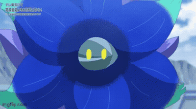 A Pixel Art Of A Blue Flower With The Website Imgflip.com Below It GIF