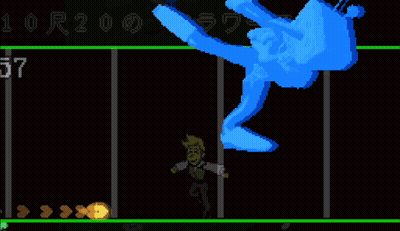 A Pixel Art Of A Blue Statue With The Number 4 On The Bottom Right GIF