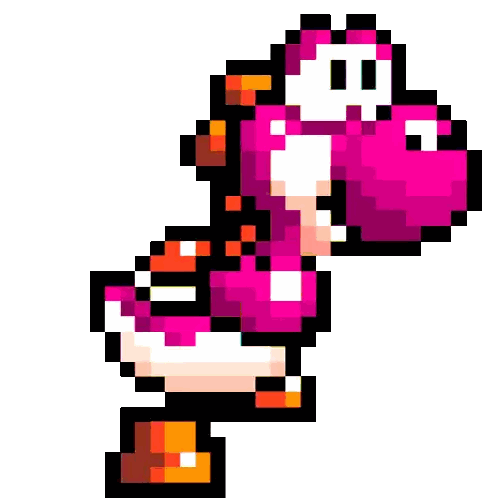 A Pixel Art Of A Blue Yoshi From Super Mario Bros Sticker