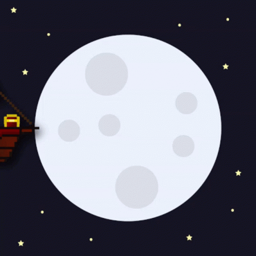 A Pixel Art Of A Boat With The Words Sea Rovers Sailing To The Moon On The Bottom GIF