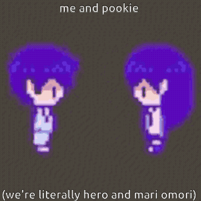 A Pixel Art Of A Boy And A Girl With The Words Me And Pookie Above Them GIF