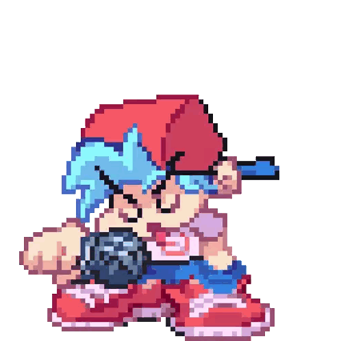 A Pixel Art Of A Boy With A Microphone Sticker