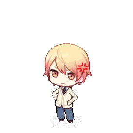 A Pixel Art Of A Boy With An Angry Expression Sticker