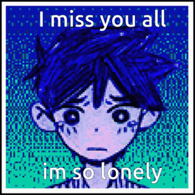 A Pixel Art Of A Boy With The Words I Miss You All Im So Lonely On The Bottom GIF