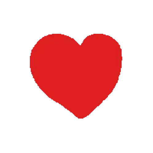 A Pixel Art Of A Broken Heart With A White Line Going Through It Sticker