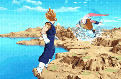 A Pixel Art Of A Cartoon Character Standing On A Rock GIF