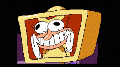A Pixel Art Of A Cartoon Character With A Big Smile On His Face GIF