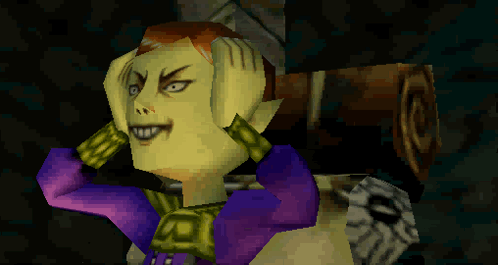A Pixel Art Of A Cartoon Character With A Purple Shirt On GIF