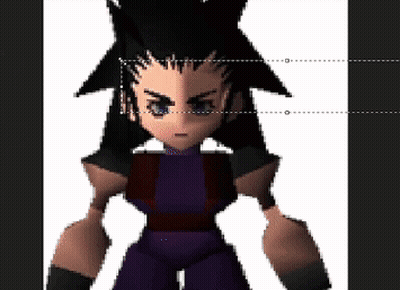 A Pixel Art Of A Cartoon Character With A Purple Top GIF
