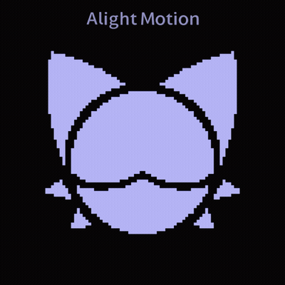 A Pixel Art Of A Cat With The Words " Alight Motion " Above It GIF
