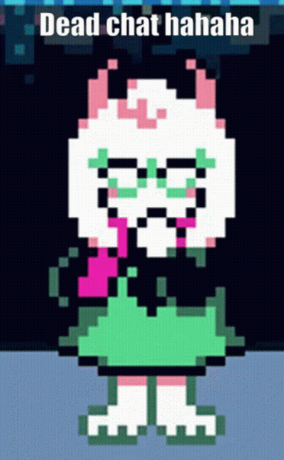 A Pixel Art Of A Cat With The Words Dead Chat  Hahaha GIF