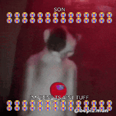 A Pixel Art Of A Clown With The Words Son Im Crine Tsainttuff GIF