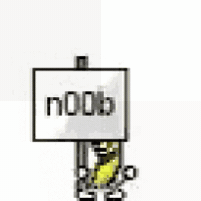 A Pixel Art Of A Corn On The Cob Holding A Sign That Says Noob GIF