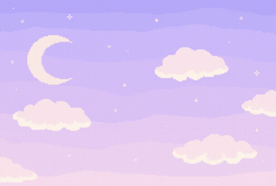 A Pixel Art Of A Crescent Moon And Clouds GIF