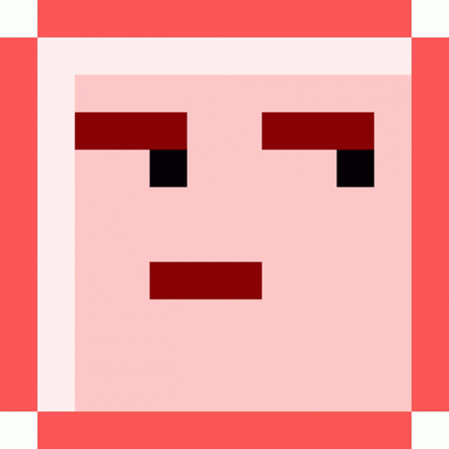 A Pixel Art Of A Face With A Red Frame GIF