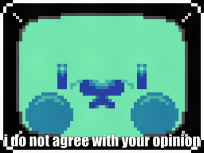 A Pixel Art Of A Face With The Words I Do Not Agree With Your Opinion GIF